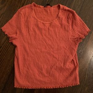 AMERICAN EAGLE cropped-ish red ruffle top